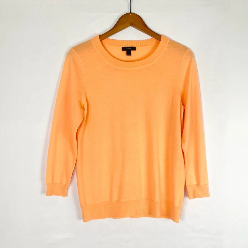 J. Crew Men's‎ Merino Wool Sweater Orange Crewneck Size Medium